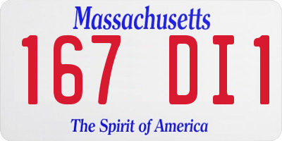 MA license plate 167DI1