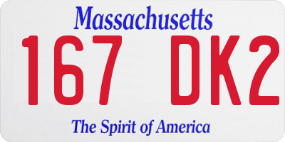 MA license plate 167DK2