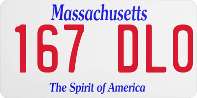 MA license plate 167DL0