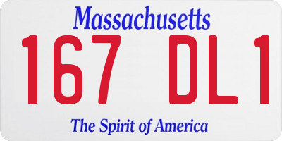 MA license plate 167DL1