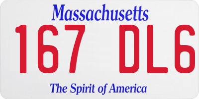 MA license plate 167DL6