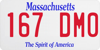 MA license plate 167DM0