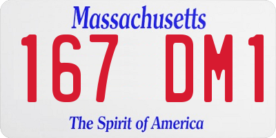 MA license plate 167DM1