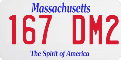 MA license plate 167DM2