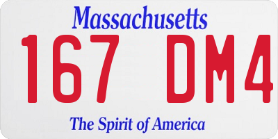 MA license plate 167DM4