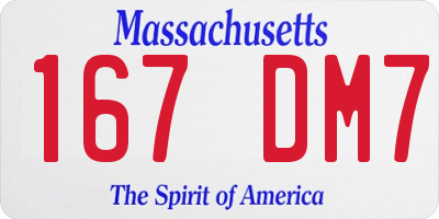 MA license plate 167DM7
