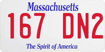 MA license plate 167DN2