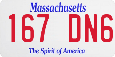 MA license plate 167DN6