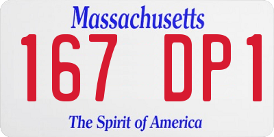 MA license plate 167DP1