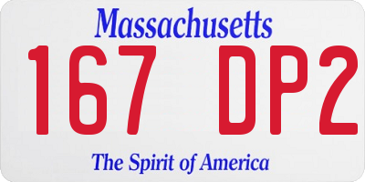 MA license plate 167DP2