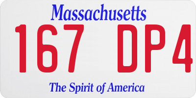 MA license plate 167DP4