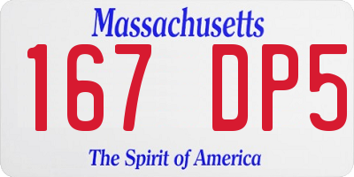 MA license plate 167DP5