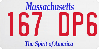 MA license plate 167DP6