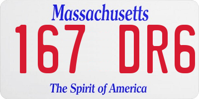 MA license plate 167DR6