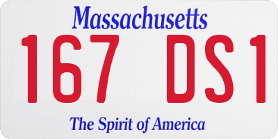 MA license plate 167DS1