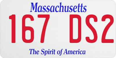 MA license plate 167DS2