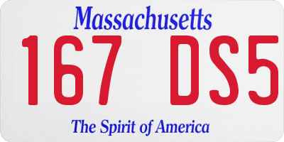 MA license plate 167DS5