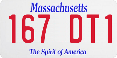 MA license plate 167DT1