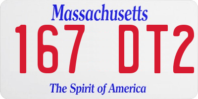 MA license plate 167DT2