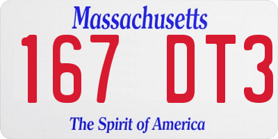 MA license plate 167DT3