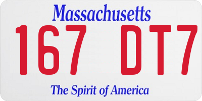 MA license plate 167DT7