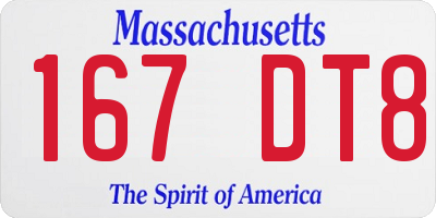 MA license plate 167DT8