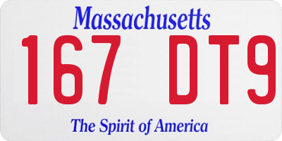 MA license plate 167DT9