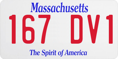 MA license plate 167DV1