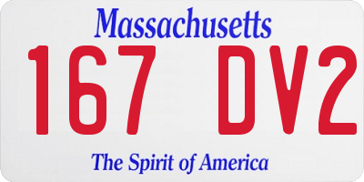 MA license plate 167DV2