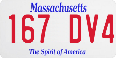 MA license plate 167DV4