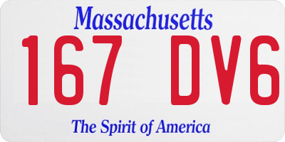 MA license plate 167DV6