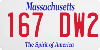 MA license plate 167DW2