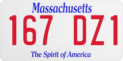 MA license plate 167DZ1