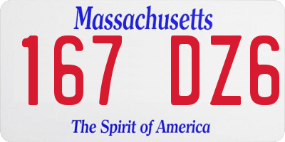 MA license plate 167DZ6