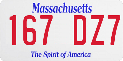 MA license plate 167DZ7