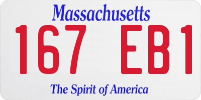 MA license plate 167EB1