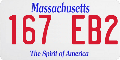 MA license plate 167EB2