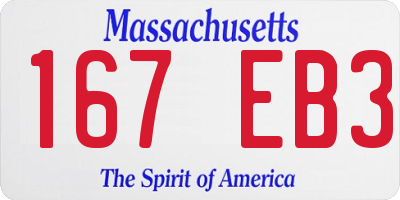 MA license plate 167EB3