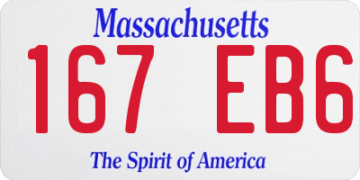 MA license plate 167EB6