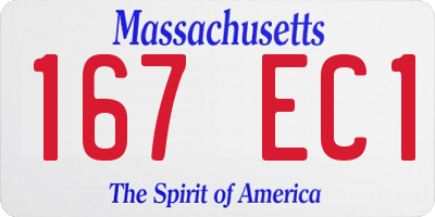 MA license plate 167EC1