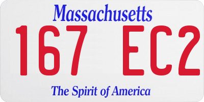 MA license plate 167EC2