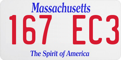 MA license plate 167EC3