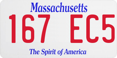 MA license plate 167EC5