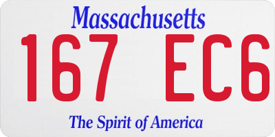 MA license plate 167EC6