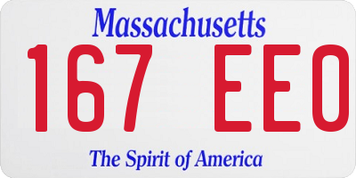 MA license plate 167EE0
