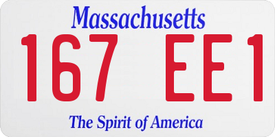 MA license plate 167EE1