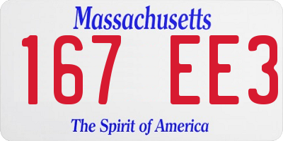 MA license plate 167EE3