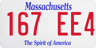 MA license plate 167EE4