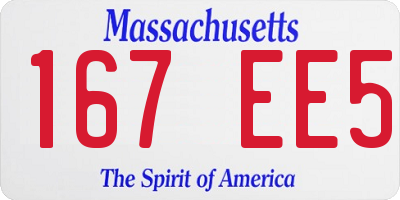 MA license plate 167EE5