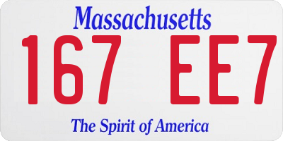 MA license plate 167EE7